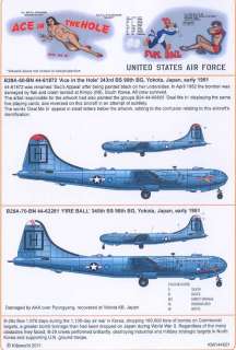 Kits World Decals 1/144 BOEING B 29 SUPERFORTRESS Bomber Nose Art 