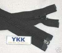100) 12 #5 Nylon Coil Zippers~Separating~ Black ~ YKK  