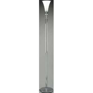  Torchlight Torchiere Lamp   Chrome   Frosted Glass 