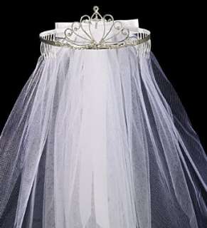  First Communion Tiara with Veil and Bow: Clothing