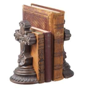    Pack of 4 Antique Detailed Roman Cross Bookends