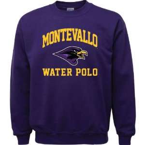 Montevallo Falcons Purple Water Polo Arch Crewneck Sweatshirt  