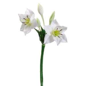  26 Silk Star Lily Flower Spray  White/Green (case of 12 